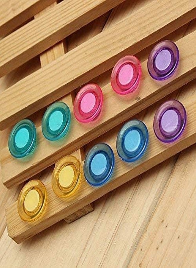 Self Lub Colorful Translucent Magnets for Fridge & Whiteboard | 30mm Magnetic Buttons for Notes, Photos, Charts & Office Decor (Multicolor, Pack of 20) - Image 3